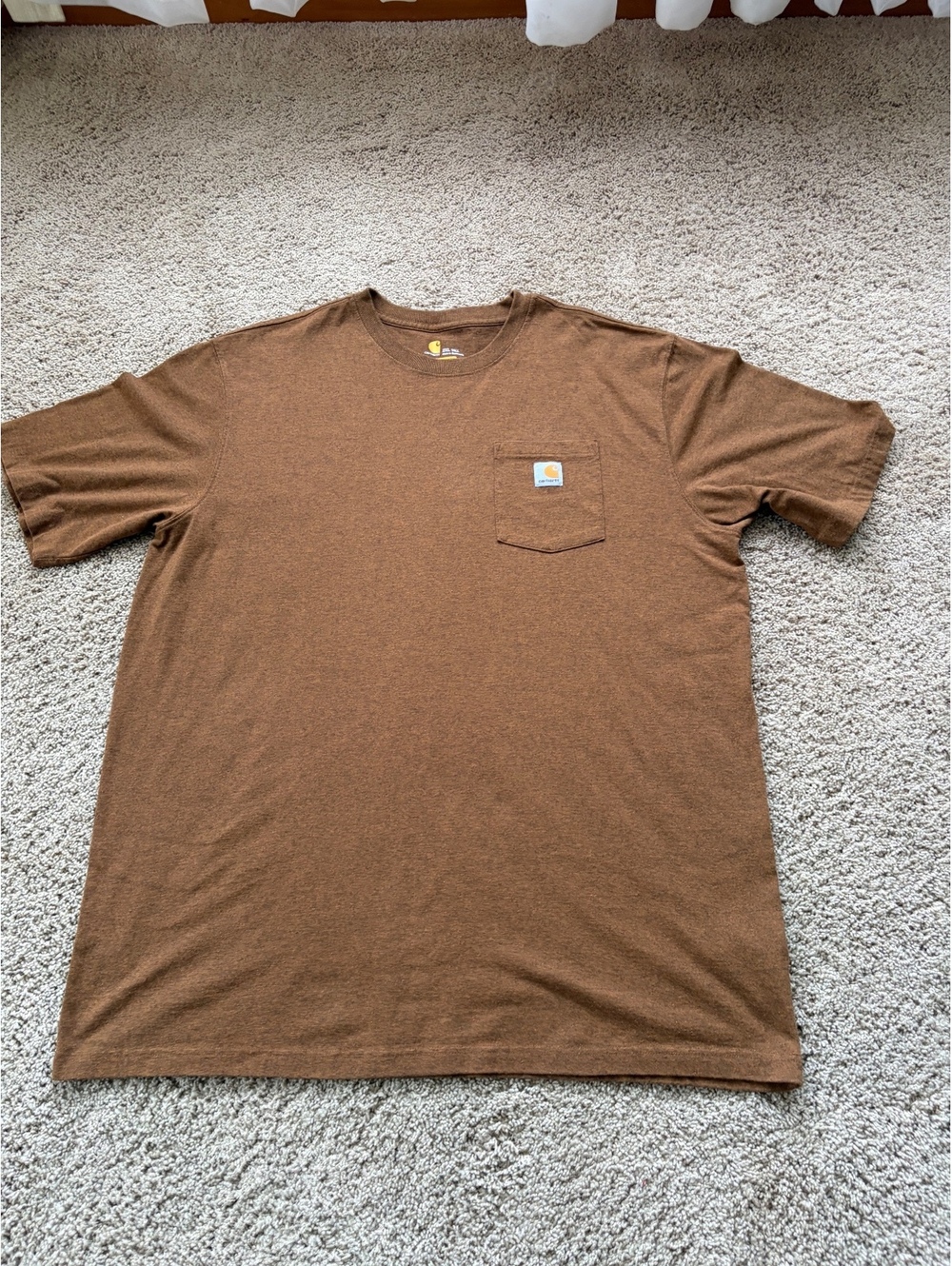 Men's brown Carhartt short-sleeve pocket t-shirt original fit 2XLT pocket logo
